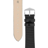 Hirsch LIZARD Leather Watch Strap in BLACK