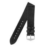 Hirsch LIZARD Leather Watch Strap in BLACK