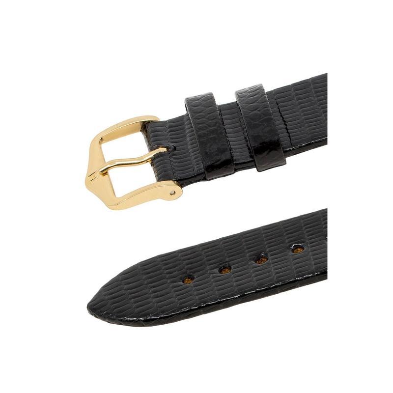 Hirsch LIZARD Leather Watch Strap in BLACK