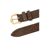 Hirsch LIZARD Leather Watch Strap in BROWN