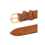Hirsch LIZARD Leather Watch Strap in GOLD BROWN