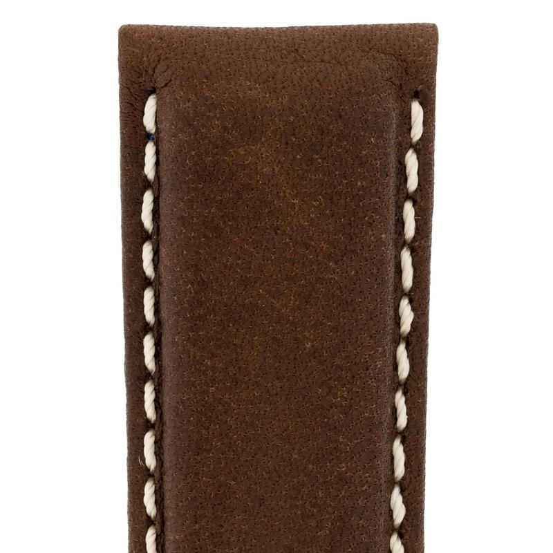 Hirsch MARINER Water-Resistant Leather Watch Strap in BROWN