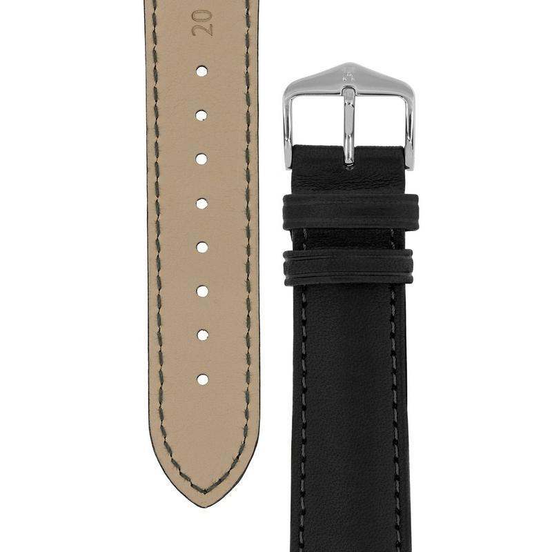 Hirsch MERINO Nappa Leather Watch Strap in BLACK