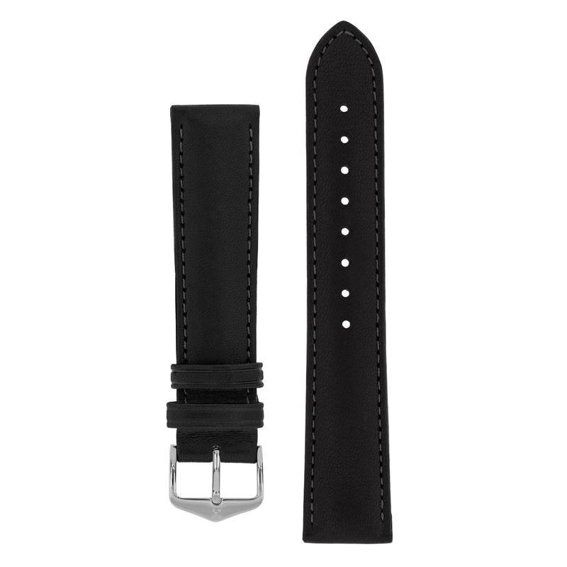 Hirsch MERINO Nappa Leather Watch Strap in BLACK