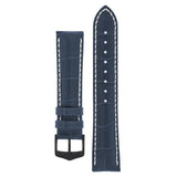 Hirsch MODENA Alligator Embossed Leather Watch Strap in BLUE