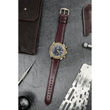 Hirsch OSIRIS Calf Leather Watch Strap in BURGUNDY