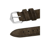 Hirsch OSIRIS Calf Leather with Nubuck Effect Watch Strap in BROWN