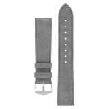 Hirsch OSIRIS Calf Leather with Nubuck Effect Watch Strap in GREY