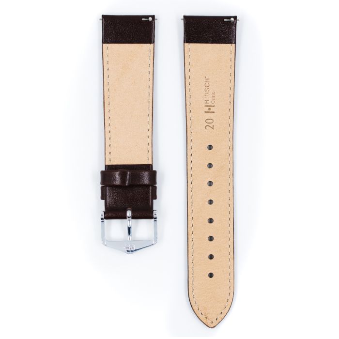 Hirsch OSIRIS Calf Watch Strap in BROWN SHINY