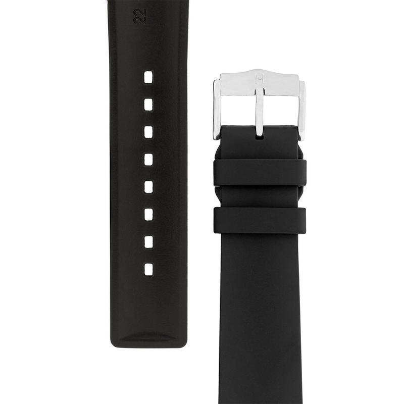 Hirsch PURE Natural Rubber Watch Strap in BLACK