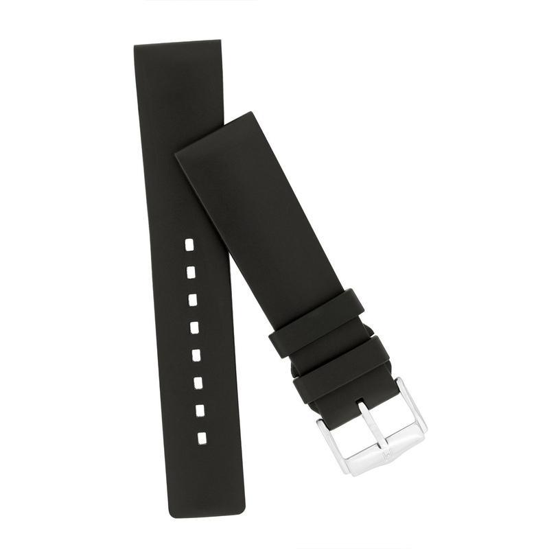 Hirsch PURE Natural Rubber Watch Strap in BLACK