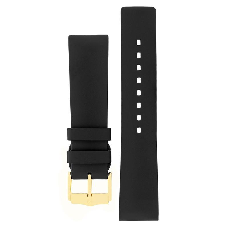 Hirsch PURE Natural Rubber Watch Strap in BLACK