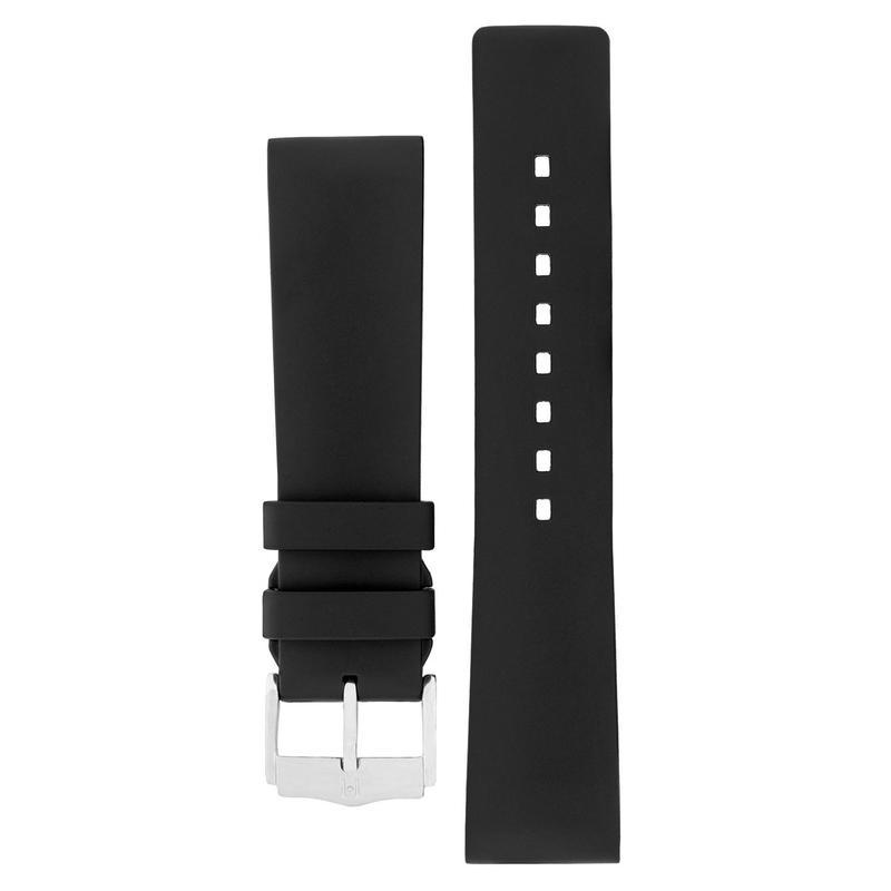 Hirsch PURE Natural Rubber Watch Strap in BLACK