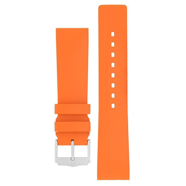 Hirsch PURE Natural Rubber Watch Strap in ORANGE