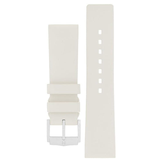 Hirsch PURE Natural Rubber Watch Strap in WHITE