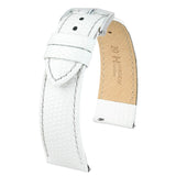 Hirsch RAINBOW Bonded Leather Watch Strap in WHITE