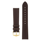 Hirsch RAINBOW Lizard Embossed Leather Watch Strap in BROWN