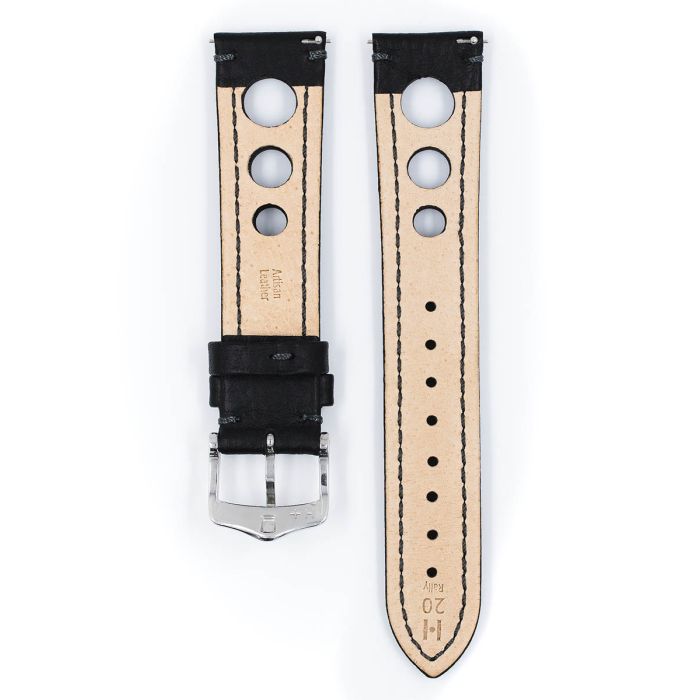 Hirsch RALLY Calf Watch Strap in BLACK