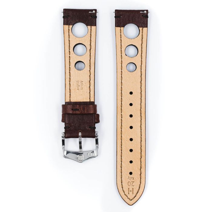 Hirsch RALLY Calf Watch Strap in BROWN