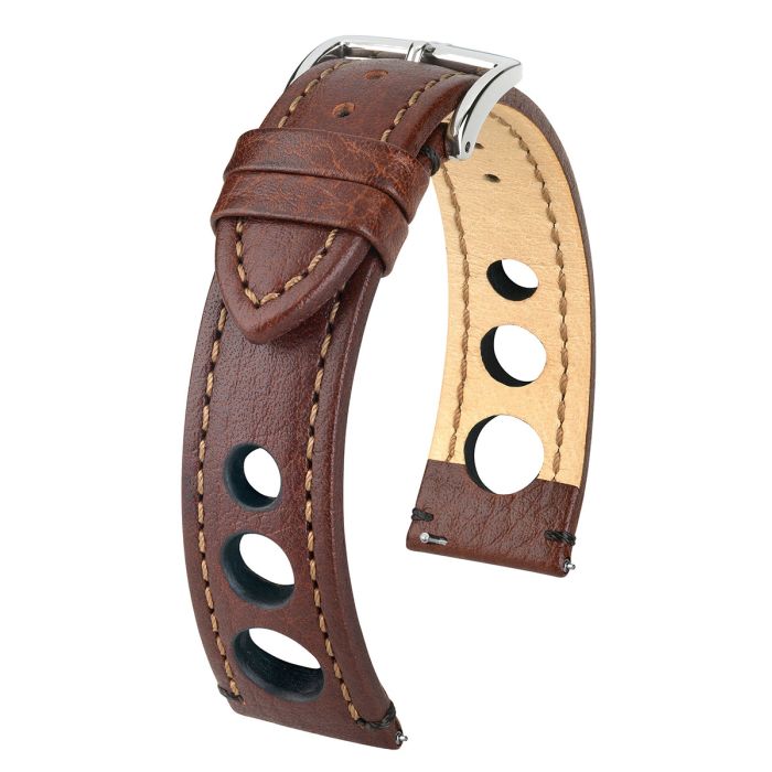 Hirsch RALLY Calf Watch Strap in BROWN