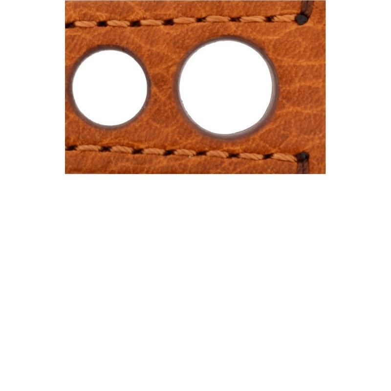 Hirsch RALLY Natural Leather Racing Watch Strap in GOLD BROWN