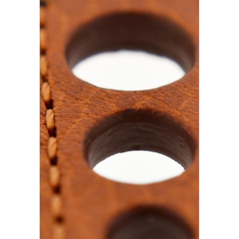 Hirsch RALLY Natural Leather Racing Watch Strap in GOLD BROWN