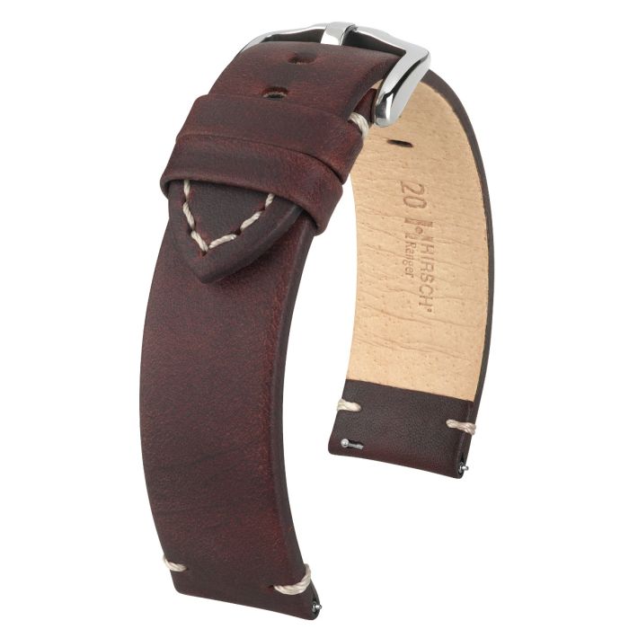 Hirsch RANGER Calf Watch Strap in BROWN