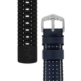 Hirsch TIGER Perforated Leather Performance Watch Strap in BLUE