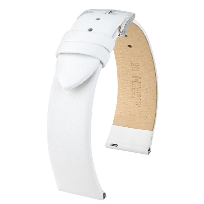 Hirsch TORONTO Calf Watch Strap in WHITE