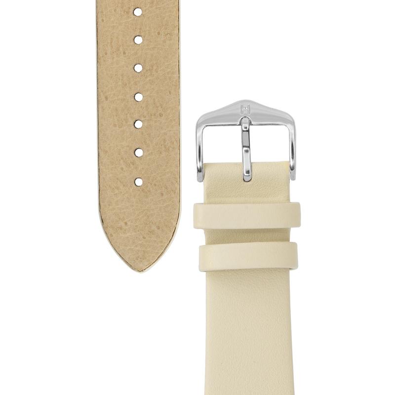 Hirsch TORONTO Fine-Grained Leather Watch Strap in BEIGE