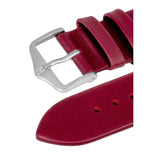 Hirsch TORONTO Fine-Grained Leather Watch Strap in BERRY