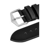 Hirsch TORONTO Fine-Grained Leather Watch Strap in BLACK