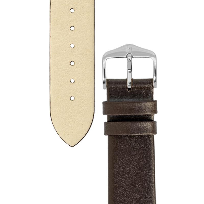 Hirsch TORONTO Fine-Grained Leather Watch Strap in BROWN