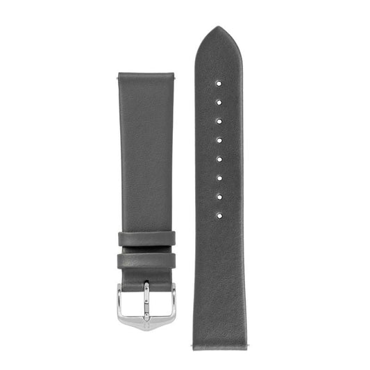 Hirsch TORONTO Fine-Grained Leather Watch Strap in GREY