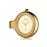Idun Champagne Dial Gold CZ Pendant Charm Watch