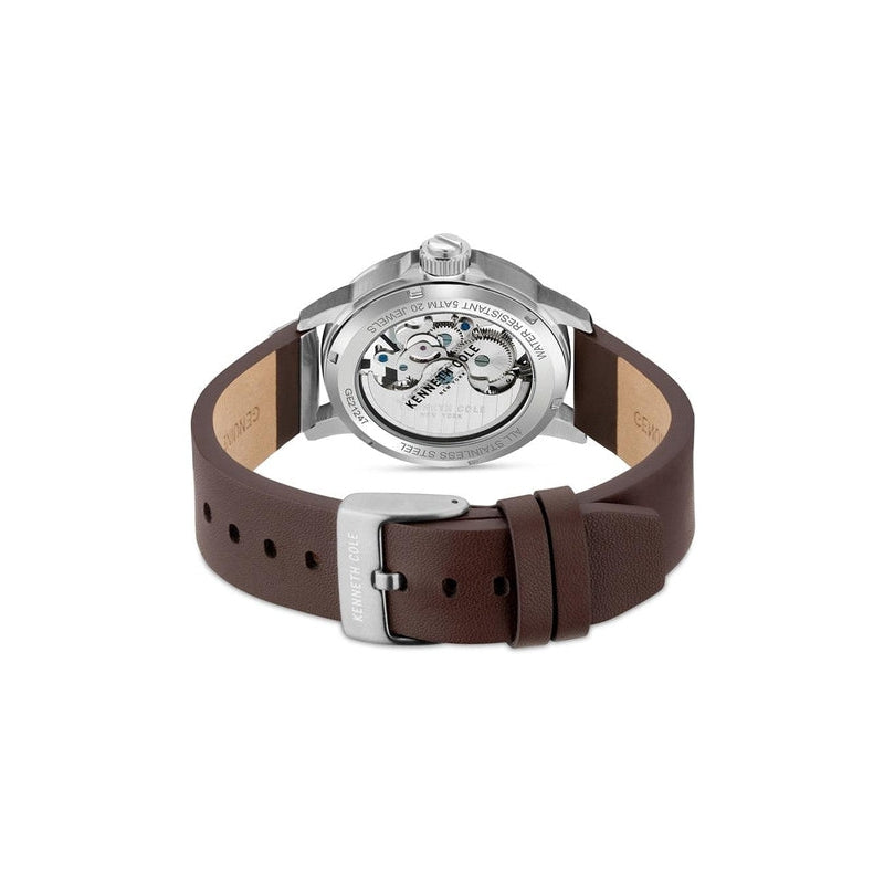 Kenneth Cole Gents Automatic Leather Watch KCWGE2124701