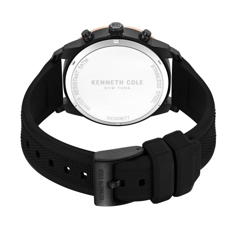 Kenneth Cole Gents Black Silicone Strap Automatic Watch KCWGO0067702