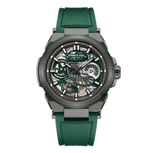 Kenneth Cole Gents Green Silicone Strap Automatic Watch KCWGZ0065603