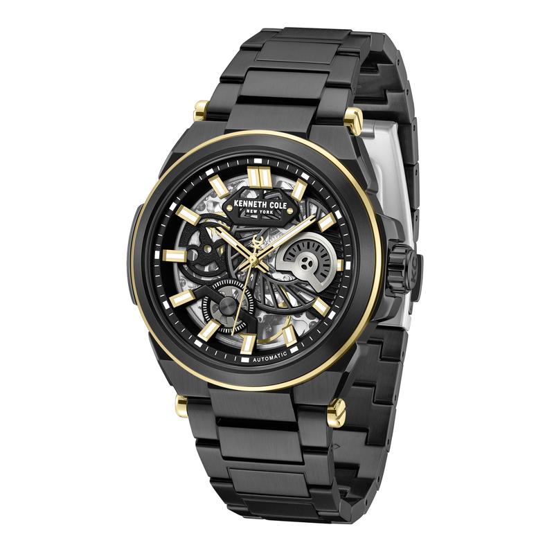Kenneth Cole Gents IP Black Stainless Steel Automatic Watch KCWGY0065606