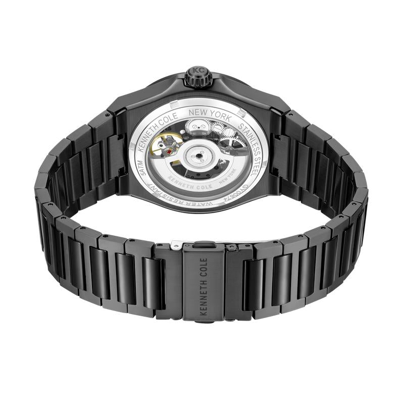 Kenneth Cole Gents IP Black Stainless Steel Automatic Watch KCWGY0067405
