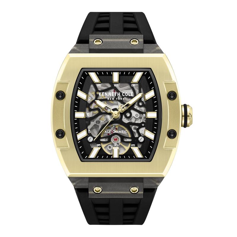 Kenneth Cole Gents Manhat Silicone Strap Automatic Watch KCWGZ0076805