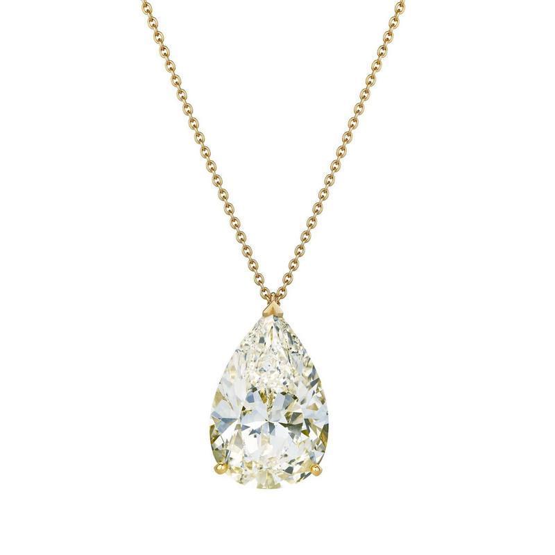 Lab-Grown Diamond Pear Pendant 1.07ct 9ct Yellow Gold