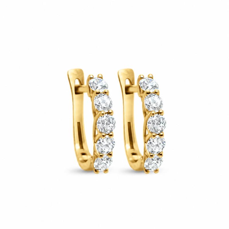 Lab-Grown Diamond Round Earrings 0.33ct 9ct Yellow Gold