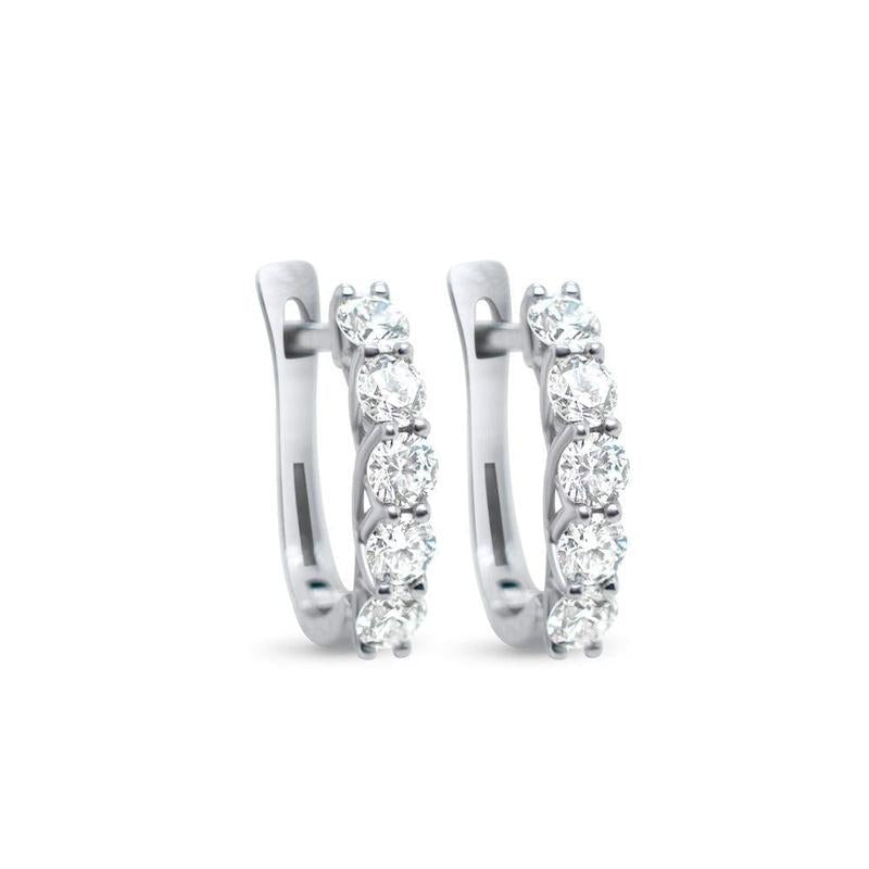 Lab-Grown Diamond Round Earrings 0.76ct 9ct White Gold