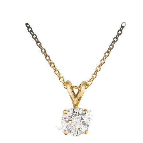 Lab-Grown Diamond Round Pendant 0.16ct 9ct Yellow Gold