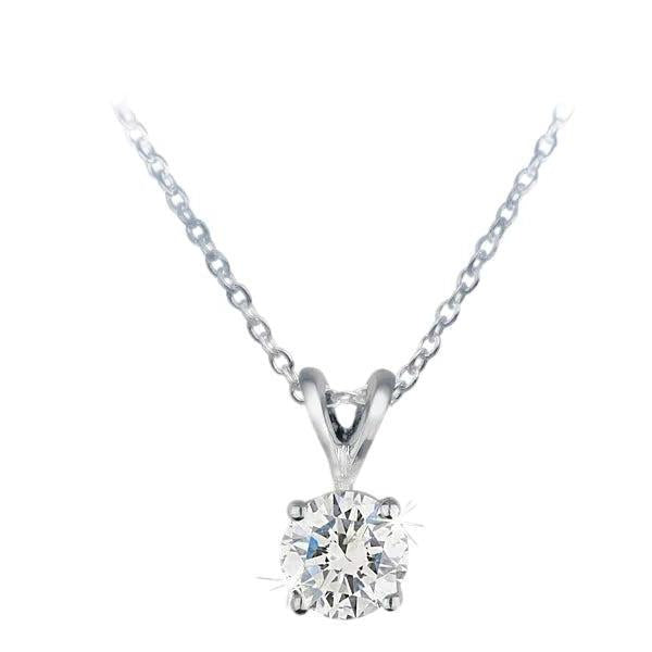 Lab-Grown Diamond Round Pendant 0.31ct 9ct White Gold