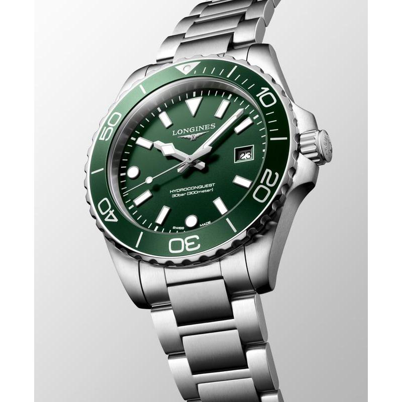 Longines HydroConquest L3.769.4.06.6 Quartz Watch Green Dial