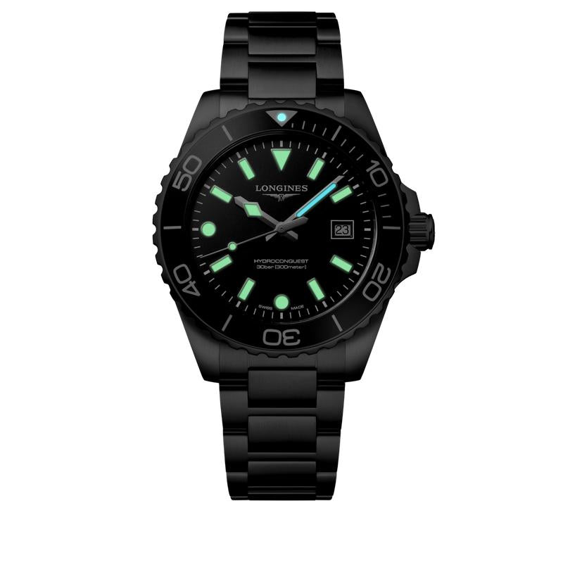 Longines HydroConquest L3.769.4.56.6 Quartz Watch Black Dial