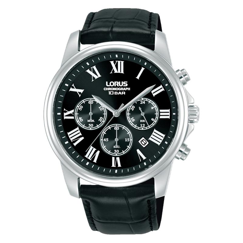Lorus Classic Men's Quartz Chronograph Watch Black Sunray Dial