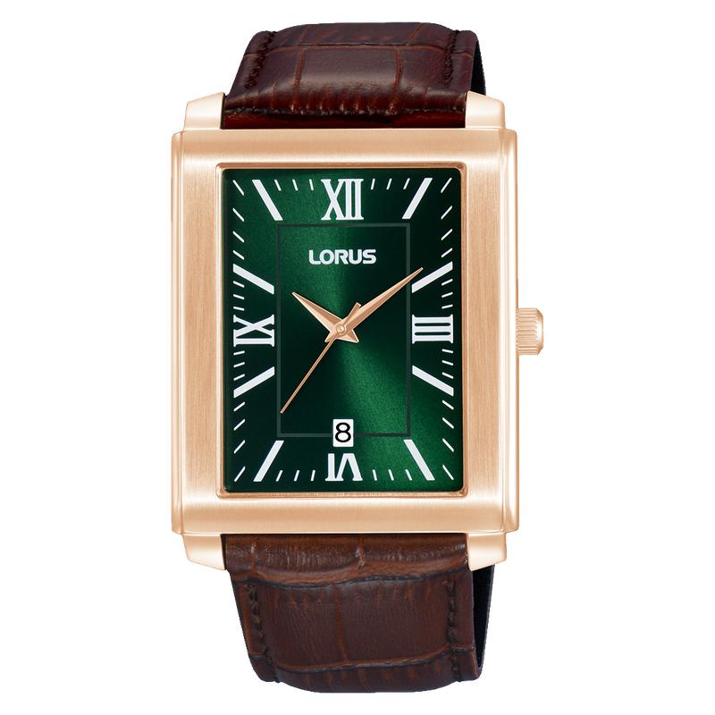Lorus Classic Men's Quartz Watch Dark Green Sunray Dial